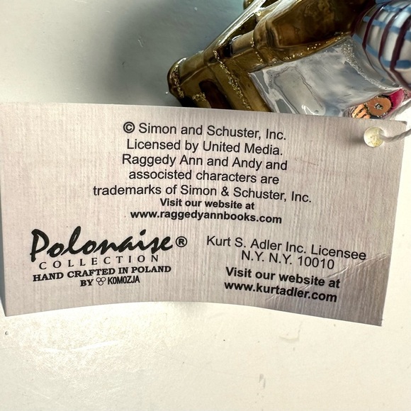 Rare 1998 Kurt Adler Polonaise Collection Raggedy Andy Glass Ornament AP 1514 - Picture 11 of 13